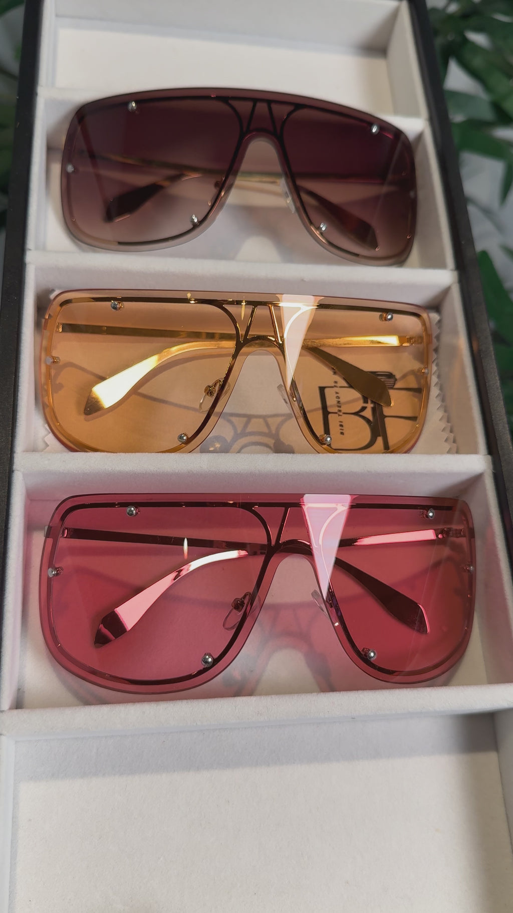 BTF-0152: Oversized Rimless Shield Sunglasses for Women. Windproof Big Sun Shades UV400 Len