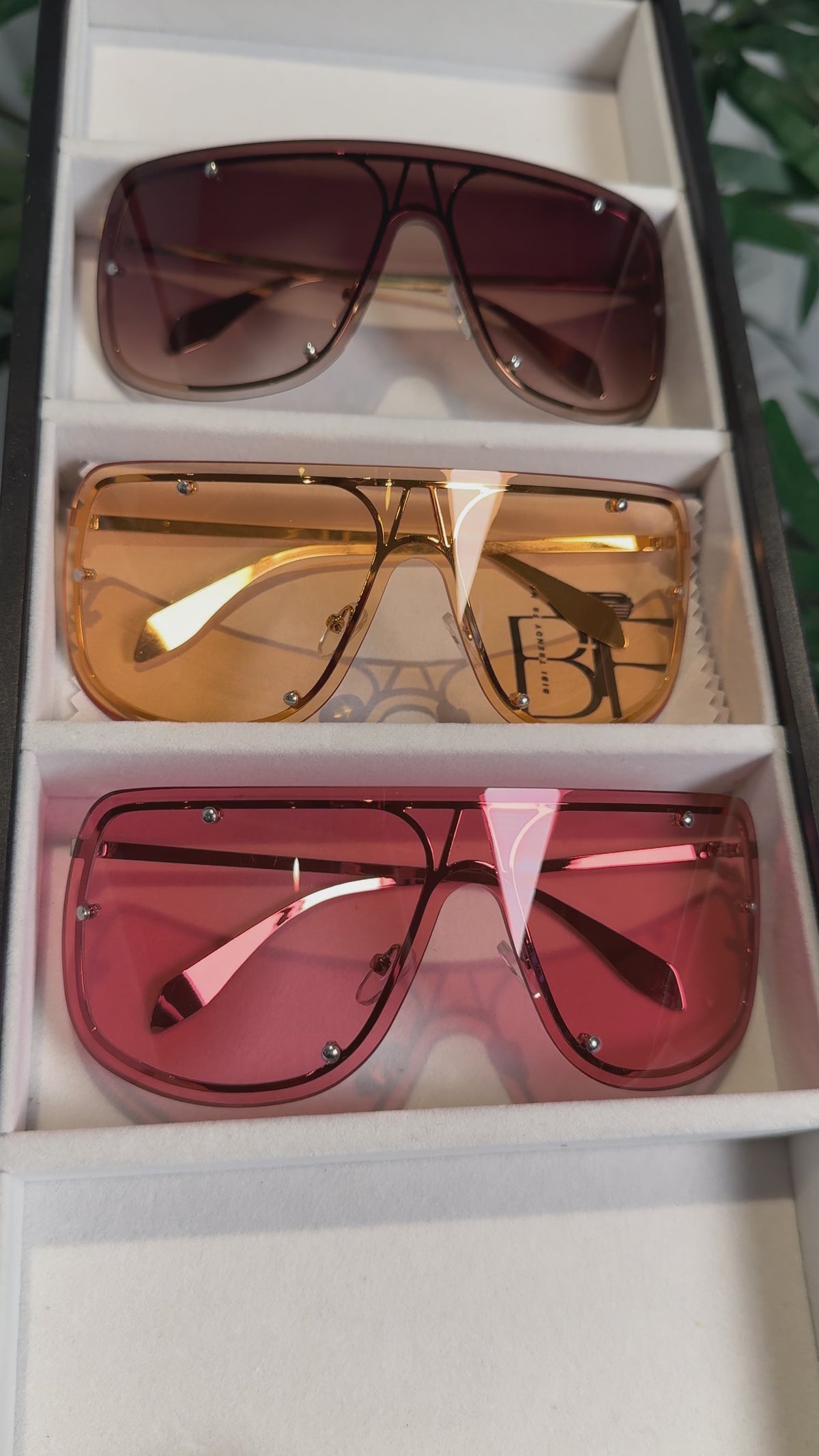 BTF-0152: Oversized Rimless Shield Sunglasses for Women. Windproof Big Sun Shades UV400 Len
